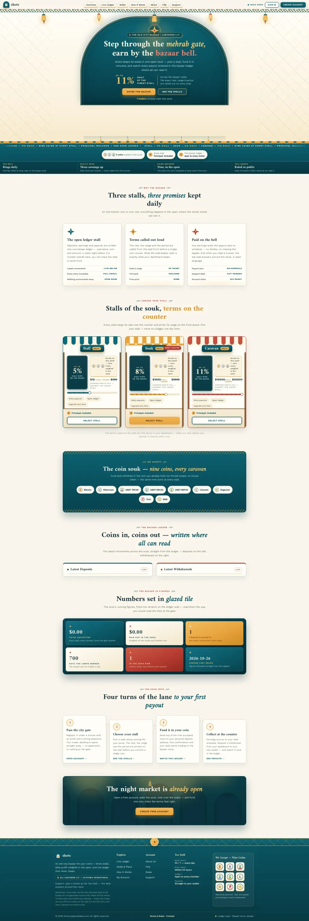 MEDINA — HYIP Template Pack — GoldCoders HYIP template preview (H-TPL28)